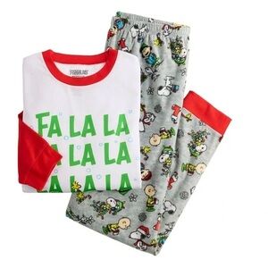 Men's Jammies For Your Families Peanuts "Fa La La" Paiama Snoopy Set, L